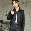 2023秋季新款韩版短款皮衣外套女翻领宽松水洗PU皮夹克衣女 商品缩略图2