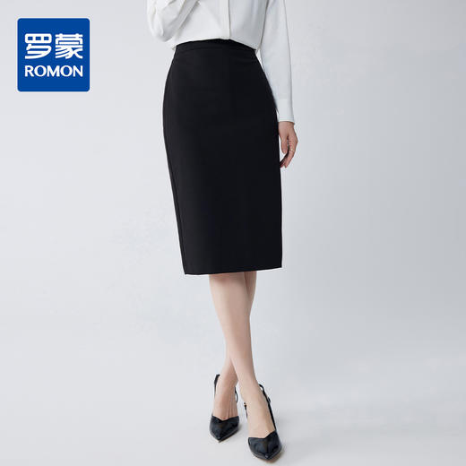 【商务休闲】罗蒙半截裙职场通勤日常大众侧开叉性感包臀裙半身裙女 商品图2