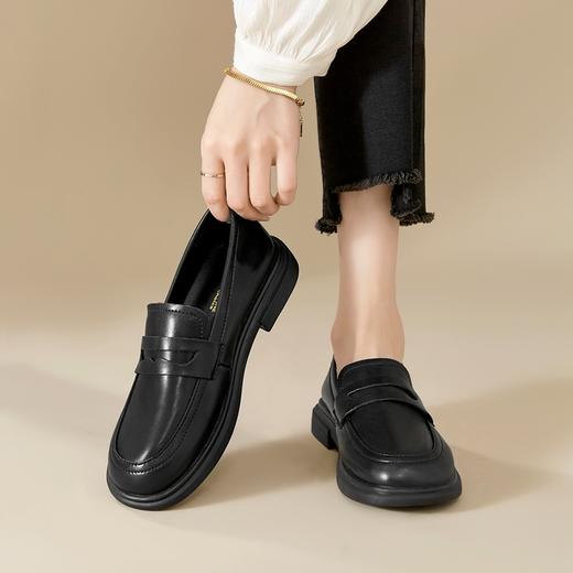 ZHR厚底乐福鞋2023秋季新款英伦风法式小皮鞋jk一脚蹬单鞋ins女鞋 商品图3