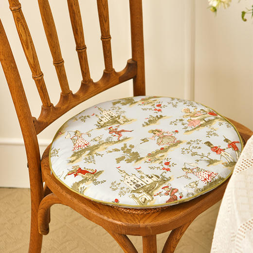 秋日童话椅垫家用四季通用中式实木加厚餐椅防滑圆形座垫 商品图1