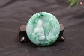 天然翡翠【御龙观音 】配精美挂绳