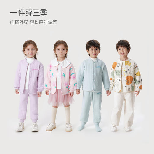 【空气层】马克珍妮秋装新款男女童无感印花棒球领外套上衣231179 商品图3
