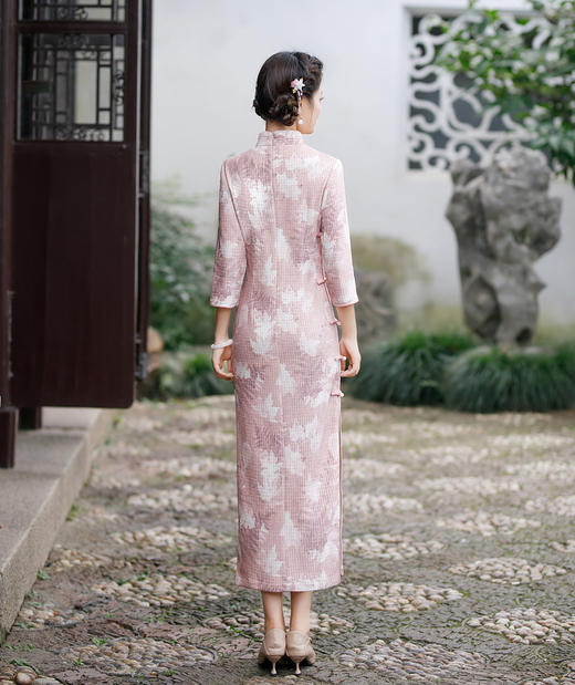 复古大码中式亚麻旗袍，五分中袖文艺棉麻民族风开叉中长款显瘦旗袍GT-0860 商品图1