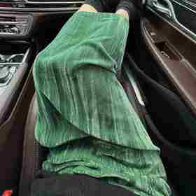 基础款丨肌理丝绒 半身裙 垂感高腰 后开衩