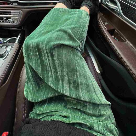 基础款丨肌理丝绒 半身裙 垂感高腰 后开衩 商品图0