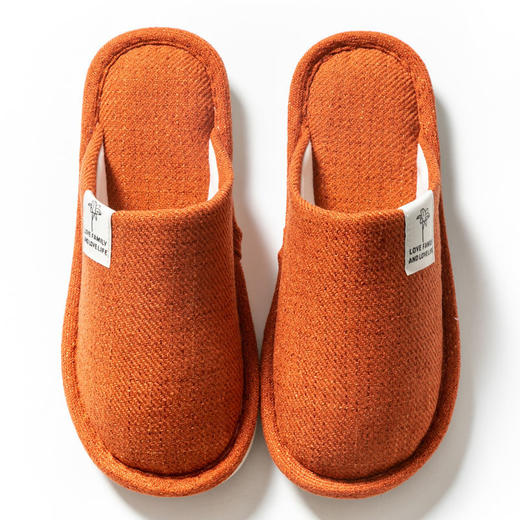 秋冬季亚麻拖鞋包头家居情侣室内地板月子男女防滑软底棉拖鞋家用 商品图7