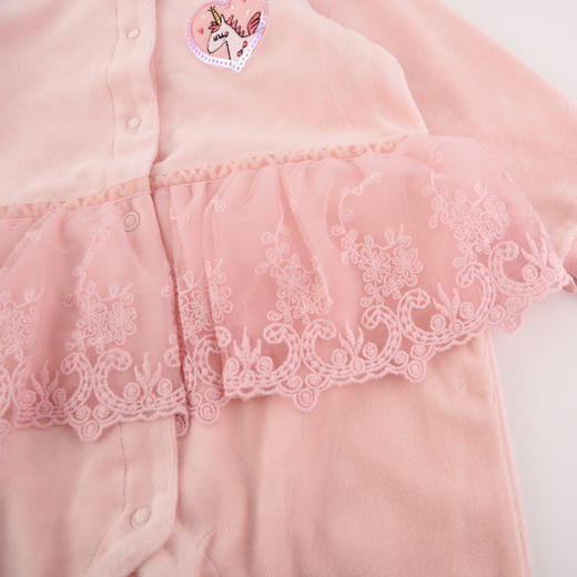 棉果果春秋款女童天鹅绒对开连体衣连身衣哈衣M322722418457 商品图2