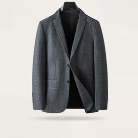 【新款DDA】大依优型大码男装两粒扣西服外套格纹休闲商务加肥加大上衣男士正装潮