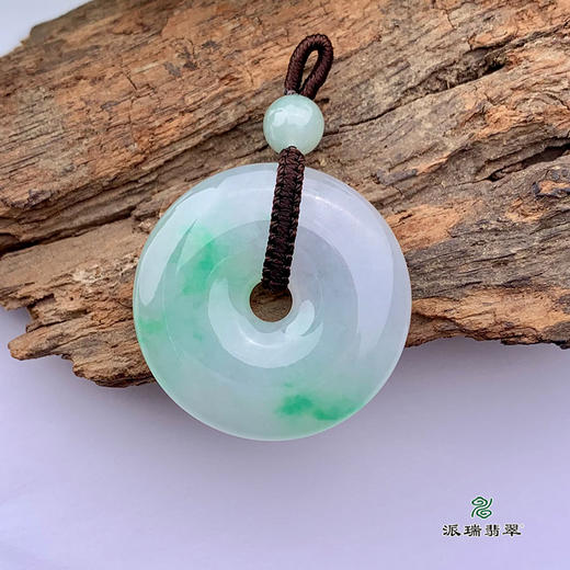 派瑞翡翠 翡翠平安扣 糯种 飘绿花 商品图1