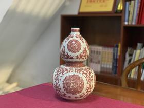 釉里红团龙葫芦瓶