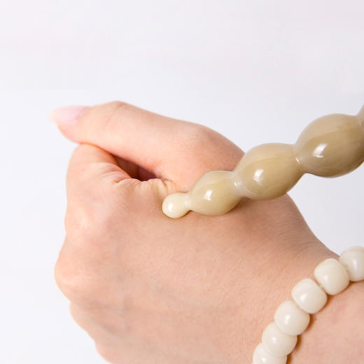 养瑞和丨白牦牛角经络按摩梳·天然牛角·按摩梳头·精准点穴·圆润不伤头皮 商品图4