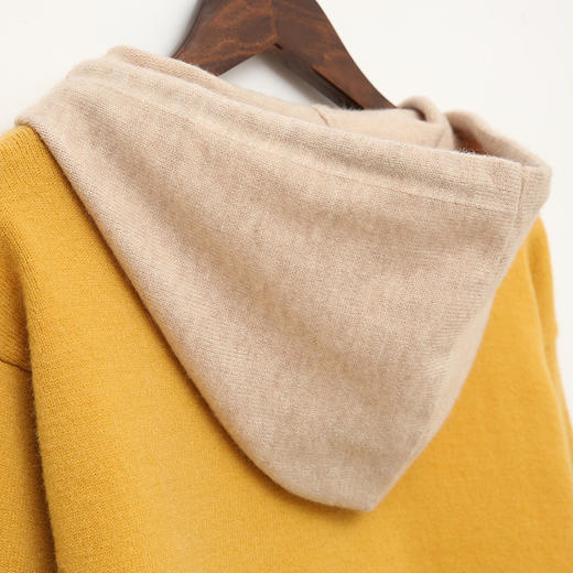 涂鸦刺绣拼色连帽针织衫，秋装新款复古宽松休闲套头上衣GYM-SW0746 商品图2