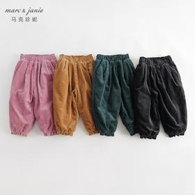 【夹棉】马克珍妮冬装女童复古灯芯绒休闲萝卜裤儿童老爹裤232018