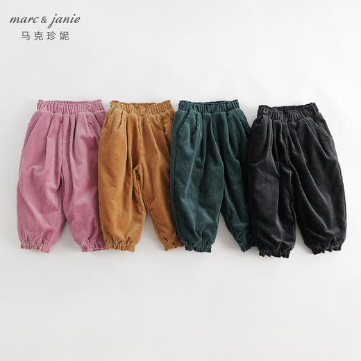 【夹棉】马克珍妮冬装女童复古灯芯绒休闲萝卜裤儿童老爹裤232018 商品图0