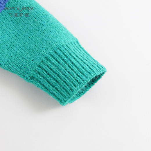 【柔软柔蓝绒】马克珍妮冬装新款 男童不规则色块宽松毛衣231311 商品图3