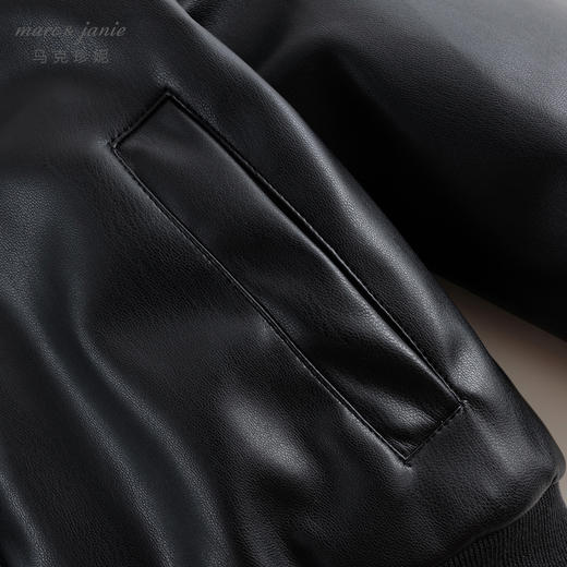 【夹棉】马克珍妮冬装男童潮酷机能风皮衣夹克儿童棉衣外套231373 商品图4