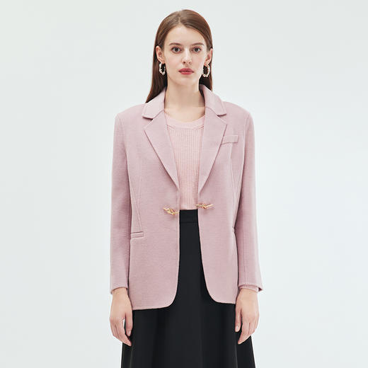 EITIE爱特爱冬季新款气质翻领显瘦一粒扣大衣外套7214913 商品图3