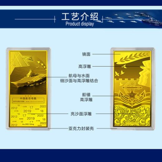 启航·中国航空母舰纪念金砖 大国重器全国限量 商品图2