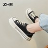 ZHR低帮板鞋女黑色学生布鞋2023秋季新款休闲百搭厚底帆布鞋 商品缩略图3