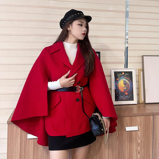 M3臣禾出街拉风斗篷款羊毛呢外套K214081019 商品图1