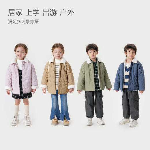 【三防】马克珍妮秋冬新款 男女童加绒翻领棉服外套231168 商品图1