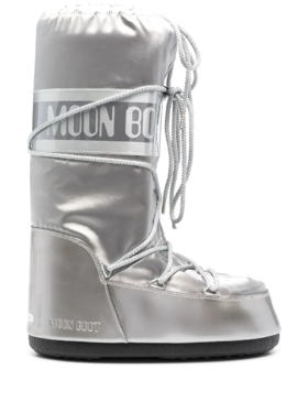 Moon Boots - Moon Boot Classic Glance - Silver 童装 雪地靴 黑色