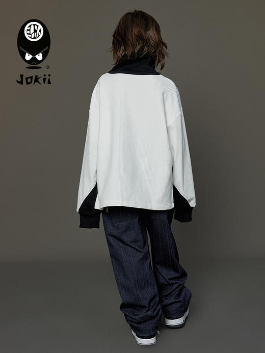 【23秋上新】jokii潮牌童装『鹤上仙长袖Tee』儿童洋气上衣不规则[福利品] 商品图4