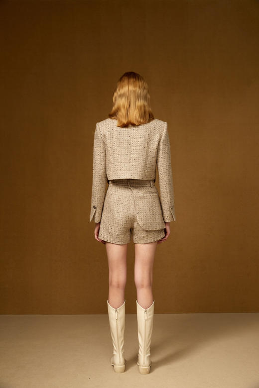 灰色短款粗花呢外套 商品图2