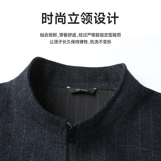 【新款DWP】大依优型大码立领夹克薄呢料外套加肥加大肥佬休闲商务上衣男士胖子弹力 商品图3