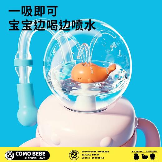 新款可萌贝比儿童鲸鱼喷水吸管保温杯  KMBB 商品图1
