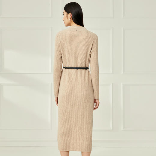 EITIE爱特爱冬季新款半高领针织显瘦修身连衣裙长裙6801519 商品图9