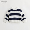 【抗起球】马克珍妮冬装新款 男童女童条纹柔蓝绒圆领毛衣231952 商品缩略图1