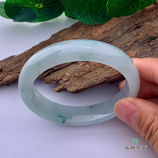 派瑞翡翠 翡翠手镯 糯种 飘花 商品图3