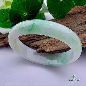 派瑞翡翠 翡翠手镯 糯种 浅绿