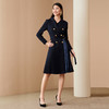 EITIE爱特爱新款西装领收腰拼接百褶中长款连衣裙6807528 商品缩略图3