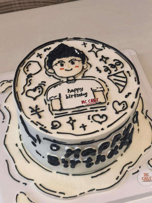 二次元漫画风人物手绘蛋糕 商品图0