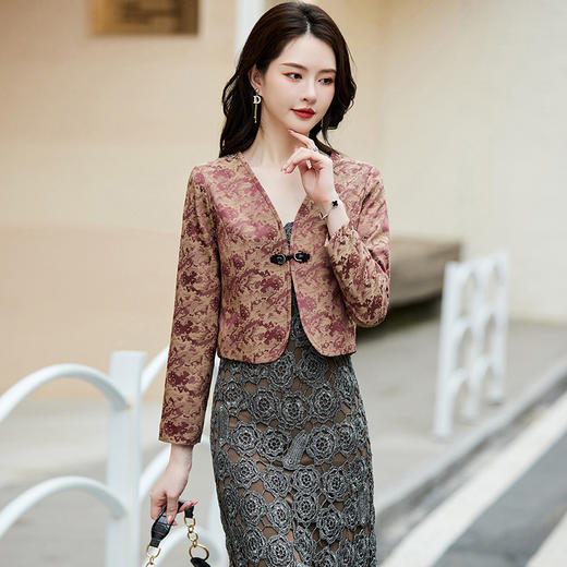 披肩女短款外套，春秋季新款西装配旗袍百搭开衫HR-CME8061 商品图3