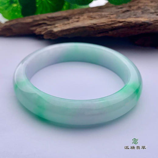 派瑞翡翠 翡翠手镯 糯种 飘花 商品图3