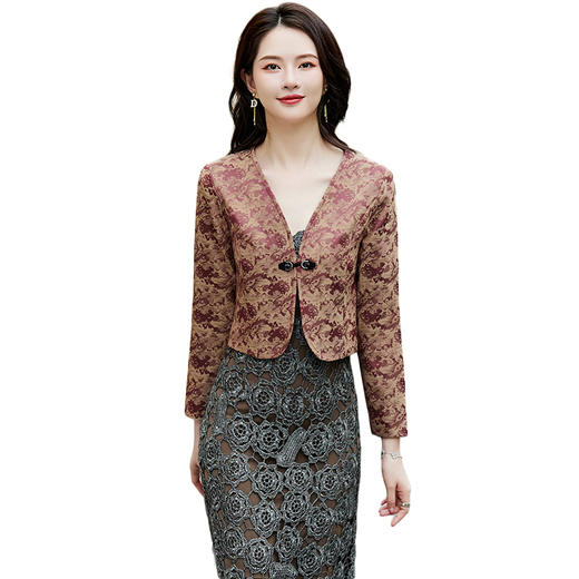 披肩女短款外套，春秋季新款西装配旗袍百搭开衫HR-CME8061 商品图4