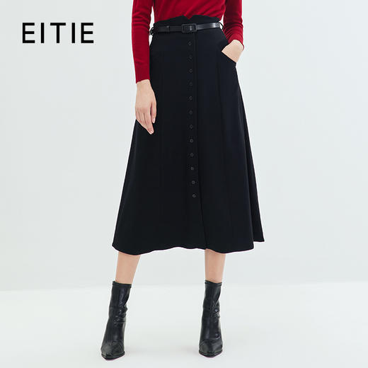 EITIE爱特爱冬季新款气质修身显瘦高腰半裙半身裙7206903 商品图0