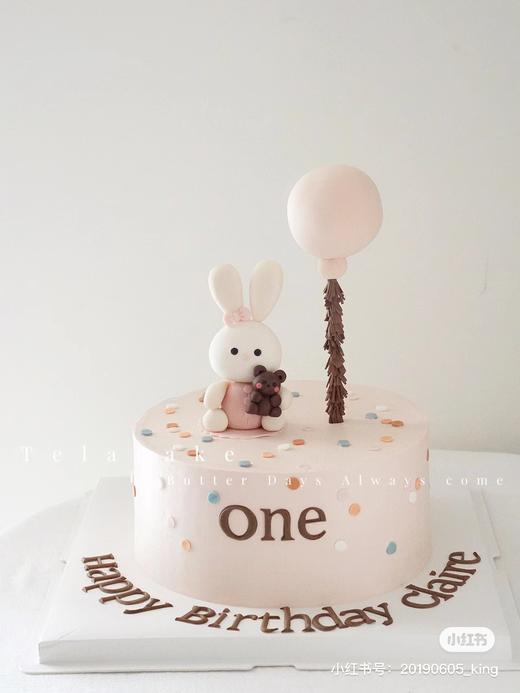 小兔抱小熊卡通动物蛋糕-低糖处理无添加 商品图2