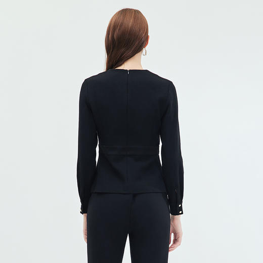 EITIE爱特爱冬季新款时尚干练通勤百搭显瘦翻领上衣女7213904 商品图4