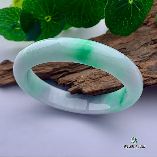 派瑞翡翠 翡翠手镯 糯种 飘花 商品图0