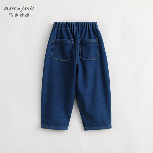 马克珍妮秋冬装新款 男女童加绒一体绒牛仔萝卜裤551105 商品图2