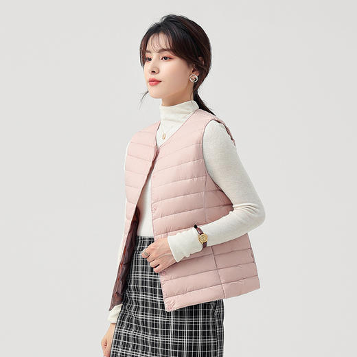 【细腻保暖！轻薄款羽毛马甲】高端潮羽绒马甲女轻薄款修身外穿秋冬季白鸭绒羽绒服保暖内搭马夹 商品图2