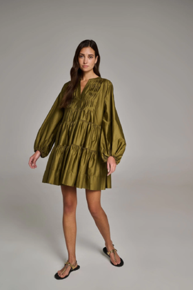 DEVOTION TWINS - Pesada Short Dress - COLLEGE KHAKI - 女装连身裙 - 卡其色