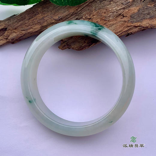 派瑞翡翠 翡翠手镯 糯种 飘花 商品图3