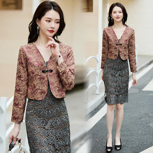 披肩女短款外套，春秋季新款西装配旗袍百搭开衫HR-CME8061 商品图0