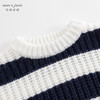 【抗起球】马克珍妮冬装新款 男童女童条纹柔蓝绒圆领毛衣231952 商品缩略图3