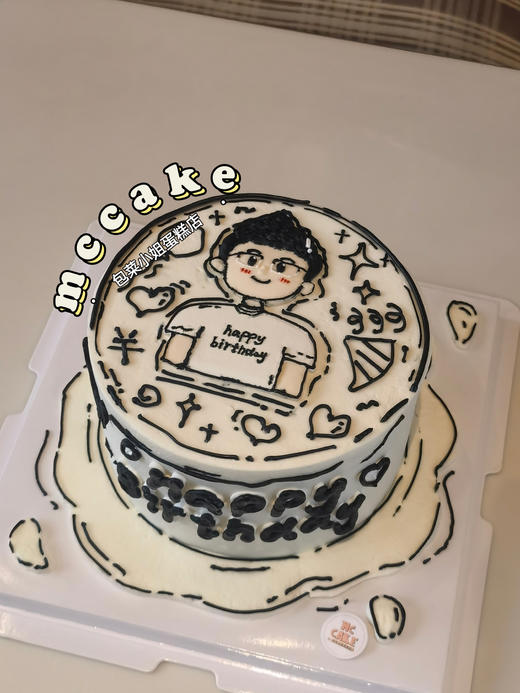 二次元漫画风人物手绘蛋糕 商品图1